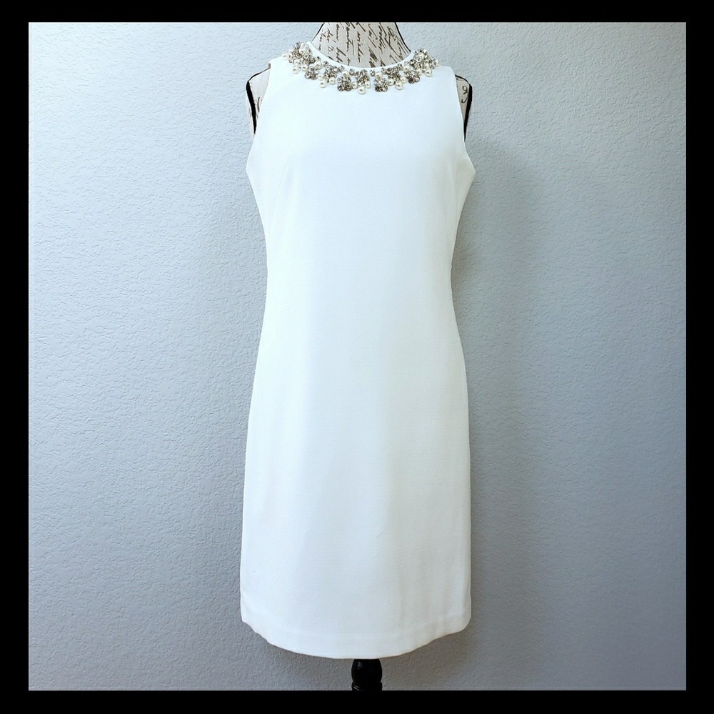 WHBM Jeweled Neckline Dress